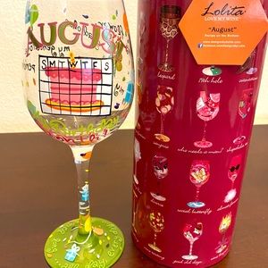 August Birthday Wine Glass by Lolita NIB